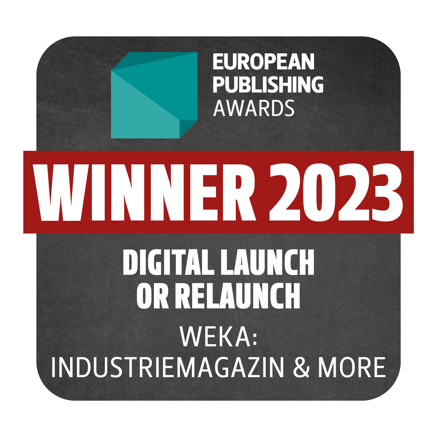 Gewinnersiegel des European Publishing Awards in der Kategorie Digital-Relaunch